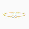 Pure Gold Infinity Bracelet with Dual Stones